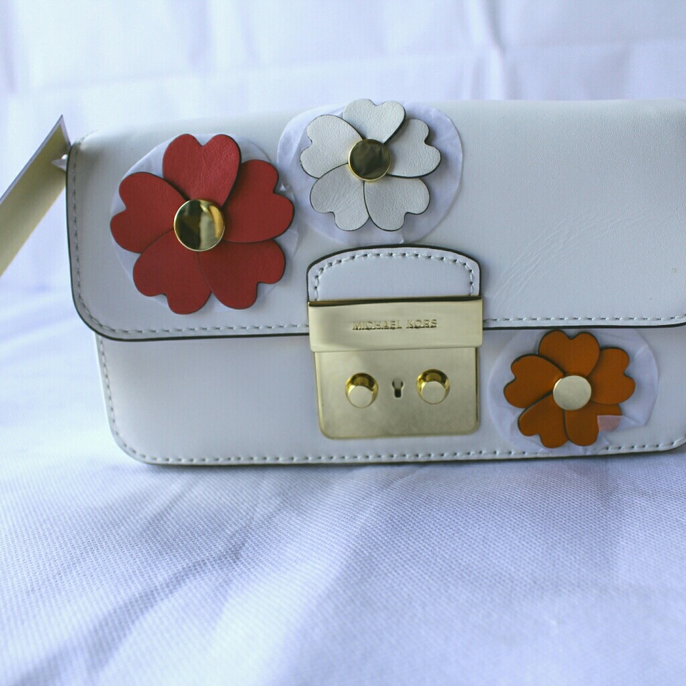 Michael Kors floral wallet chain crossbody clutch